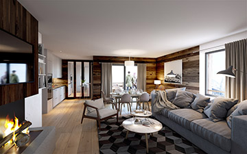 3D visualization of a highend apartment in Chamonix